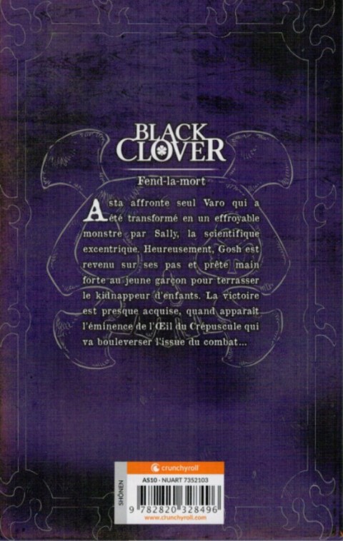 Verso de l'album Black Clover 6 Fend-la-mort