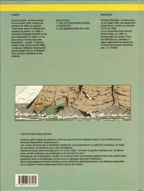 Verso de l'album Les extraordinaires aventures de Jordan Tome 1 Les statues englouties