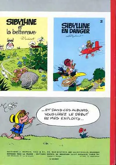 Verso de l'album Sibylline - Dupuis Tome 3 Sibylline et les abeilles