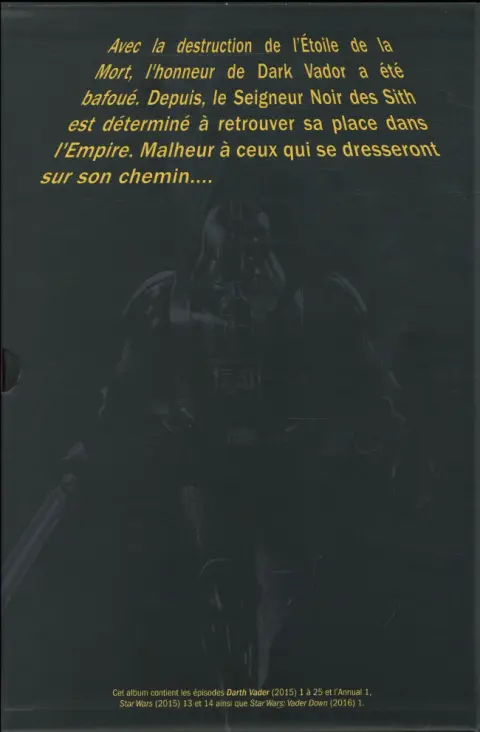 Verso de l'album Star Wars - Dark Vador Absolute Star wars - Dark Vador