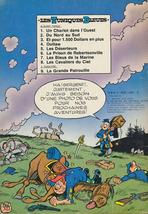 Verso de l'album Les Tuniques Bleues Tome 8 Les cavaliers du ciel