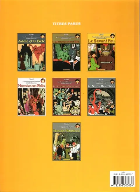 Verso de l'album Les Aventures Extraordinaires d'Adèle Blanc-Sec Tome 3 Le Savant Fou