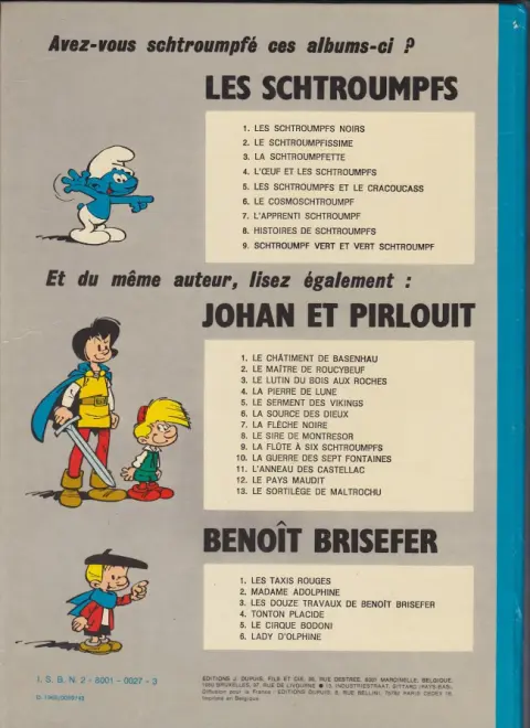 Verso de l'album Benoît Brisefer Tome 3 Les douze travaux de Benoit Brisefer