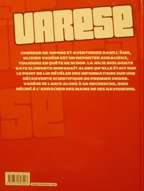 Verso de l'album Les Dossiers d'Olivier Varèse Tome 4 Le parfum du magnolia