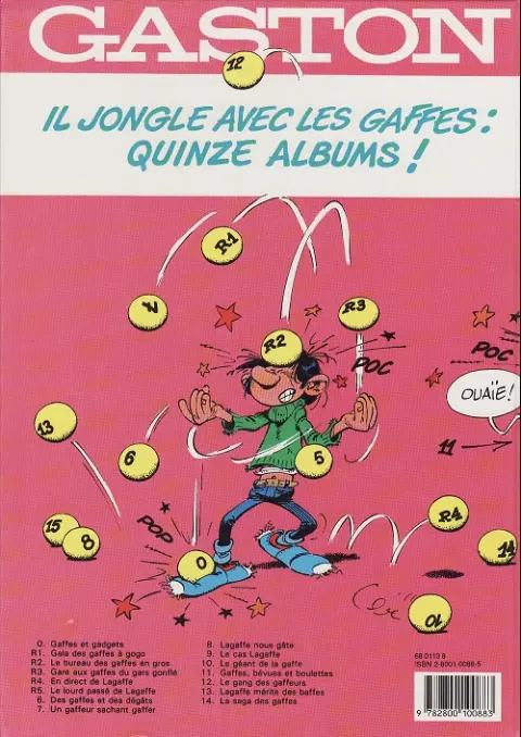 Verso de l'album Gaston Tome 6 Des gaffes et des dégâts