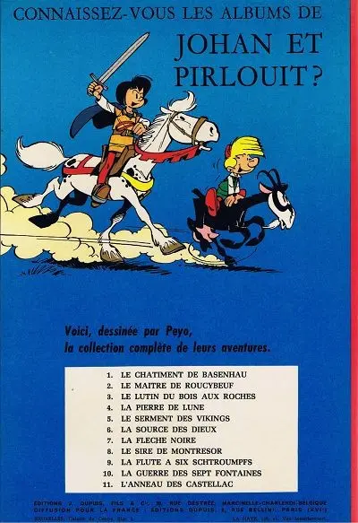Verso de l'album Johan et Pirlouit Tome 5 Le serment des vikings