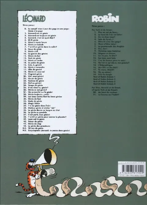 Verso de l'album Léonard Tome 4 Hi-Fi Génie