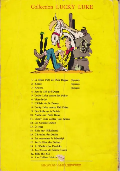 Verso de l'album Lucky Luke Tome 8 Lucky Luke et Phil Defer