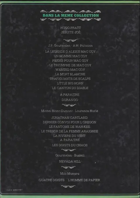 Verso de l'album Mac Coy Tome 6 La mort blanche