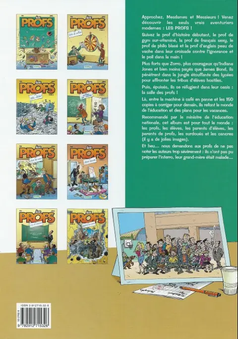 Verso de l'album Les Profs Tome 3 Tohu-bahut