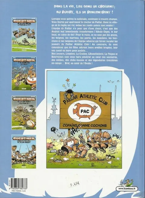 Verso de l'album Les Rugbymen Tome 3 On n'est pas venus pour être là !