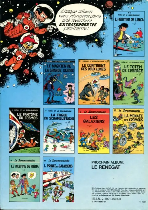 Verso de l'album Le Scrameustache Tome 4 Le totem de l'espace