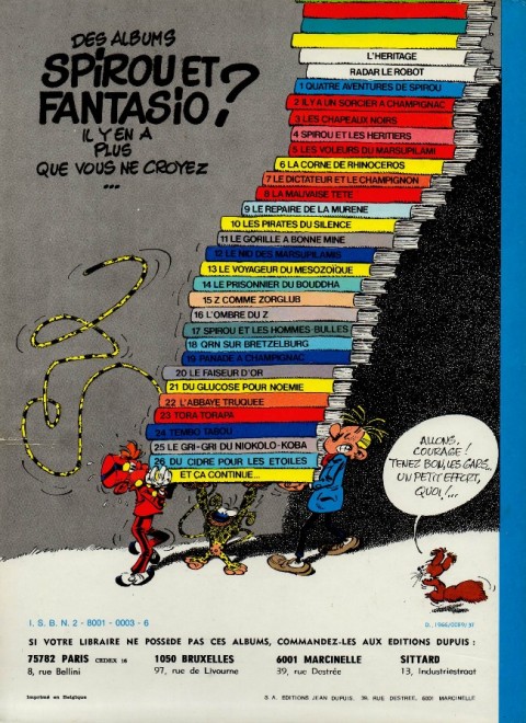 Verso de l'album Spirou et Fantasio Tome 1 4 aventures de Spirou... et Fantasio