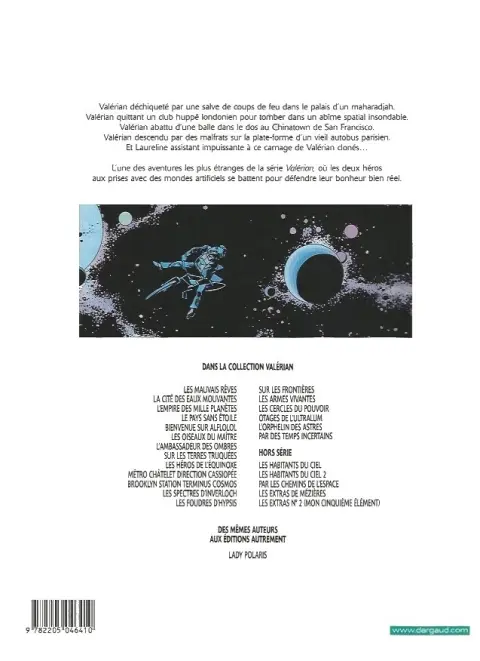 Verso de l'album Valérian Tome 7 Sur les terres truquées