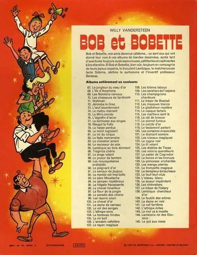Verso de l'album Bob et Bobette Tome 145 Le pot aux roses