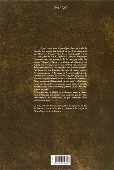 Verso de l'album Le Donjon de Naheulbeuk Tome 16 Cinquième saison, partie 3
