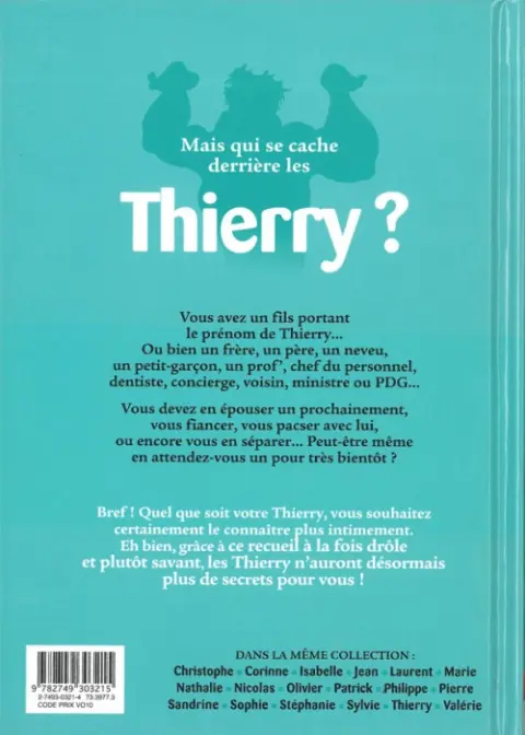 Verso de l'album L'Encyclopédie des prénoms en BD Tome 16 Thierry
