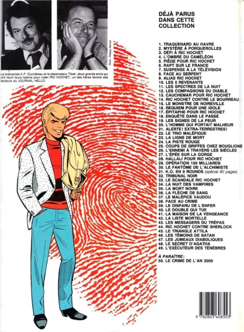 Verso de l'album Ric Hochet Tome 49 L'exécuteur des ténèbres