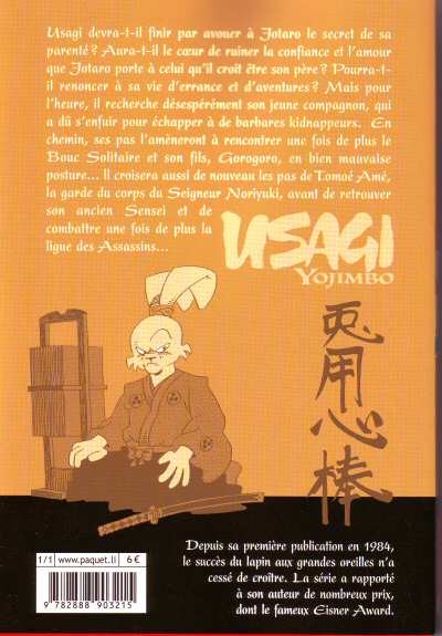 Verso de l'album Usagi Yojimbo 19