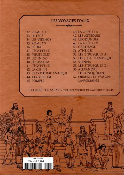 Verso de l'album Alix La collection Tome 44 Les voyages d'Alix - l'Égypte (3)