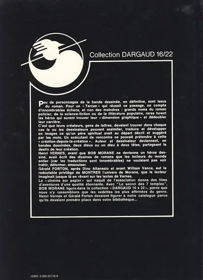 Verso de l'album Bob Morane 16/22 Tome 9 Le Secret des 7 temples
