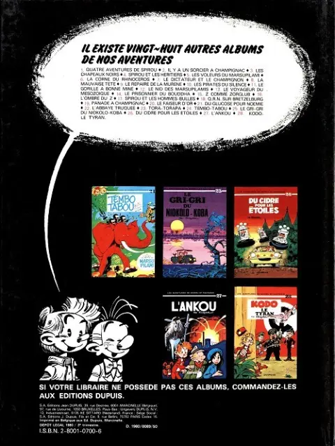 Verso de l'album Spirou et Fantasio Tome 29 Des haricots partout