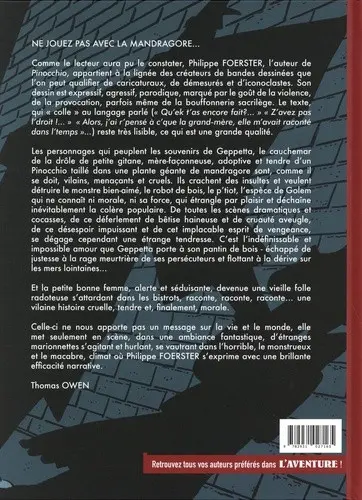 Verso de l'album Pinocchio