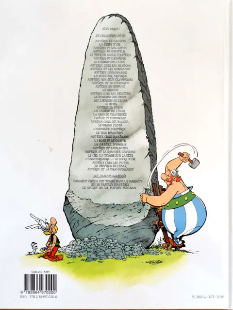 Verso de l'album Astérix Tome 28 Astérix chez Rahãzade