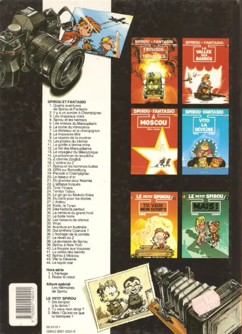 Verso de l'album Spirou et Fantasio Tome 22 L'abbaye truquée