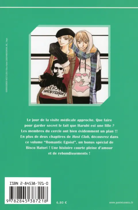 Verso de l'album Host Club - Le lycée de la séduction Volume 2