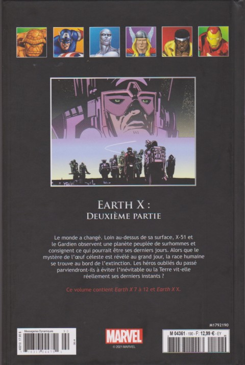 Verso de l'album Marvel Comics - La collection Tome 190 Earth X : Deuxième Partie