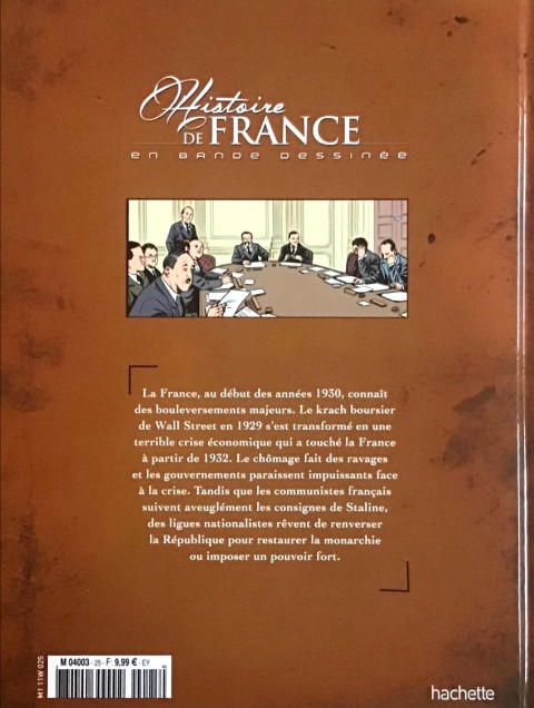 Verso de l'album Histoire de France en bande dessinée Tome 51 L'entre-deux guerres le Front populaire et le gouvernement Blum 1934/1938