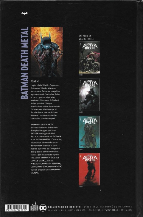 Verso de l'album Batman : Death Metal Tome 4