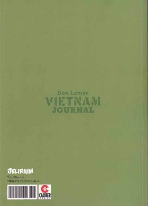 Verso de l'album Vietnam journal Volume 1