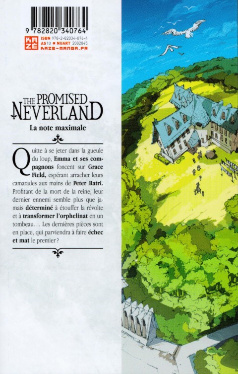 Verso de l'album The Promised Neverland 19 La note maximale