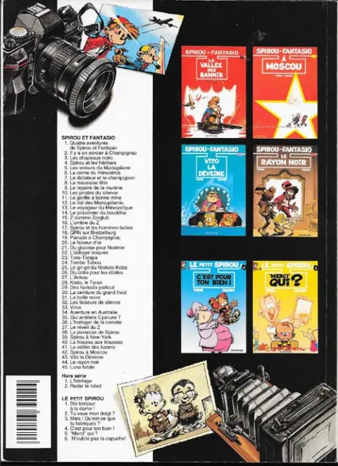 Verso de l'album Spirou et Fantasio Tome 36 L'horloger de la comète