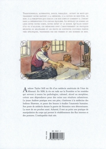 Verso de l'album Le vieux Docteur A.T. Still, pionnier de l'ostéopathie