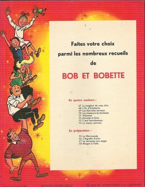 Verso de l'album Bob et Bobette Tome 67 Le jongleur du veau d'or