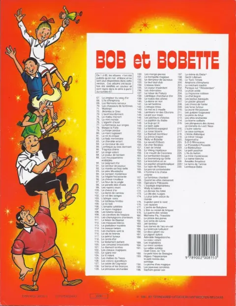 Verso de l'album Bob et Bobette Tome 154 Ricky et Bobette