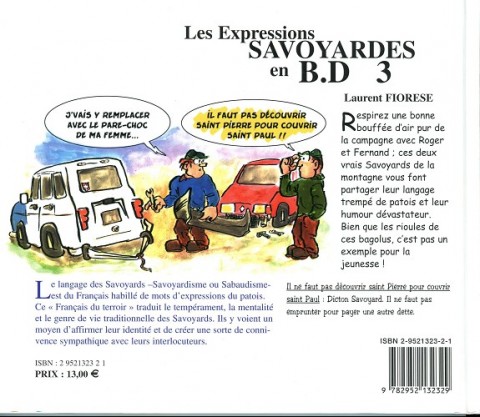 Verso de l'album Chroniques savoyardes 3 Les Expressions savoyardes en B.D. 3