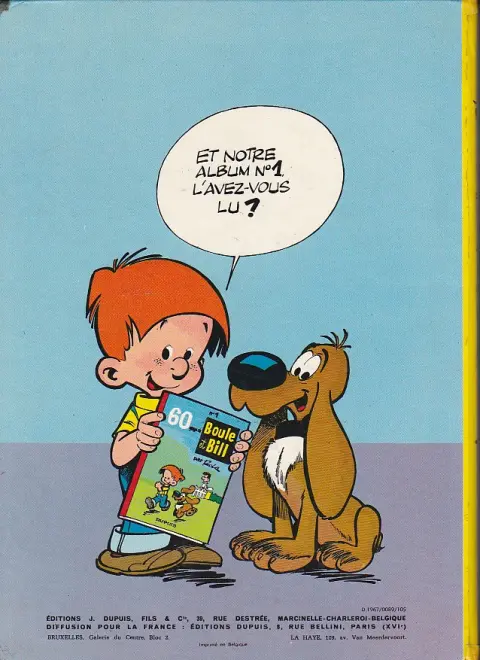 Verso de l'album Boule & Bill Tome 2 60 gags de Boule et Bill