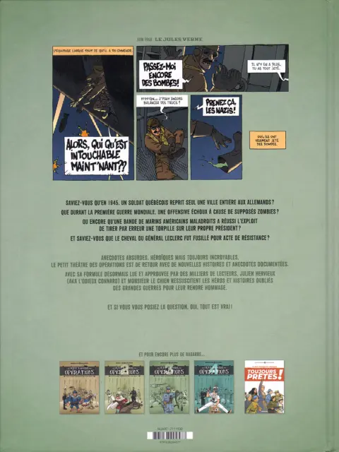 Verso de l'album Le petit théâtre des opérations 3 Faits d'armes impensables mais bien réels...