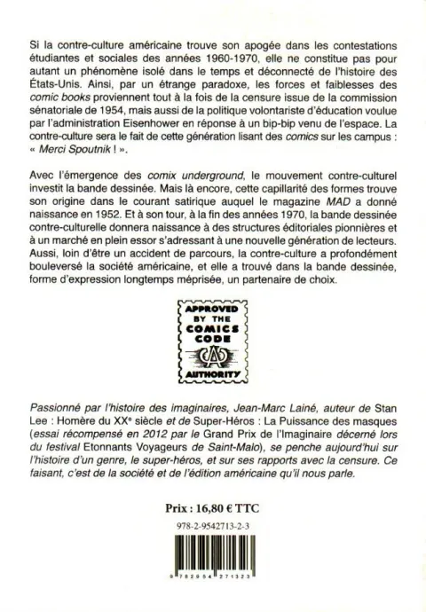 Verso de l'album Comics & contre-culture