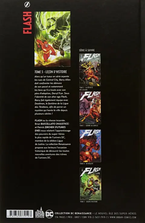 Verso de l'album Flash Tome 5 Leçon d'histoire