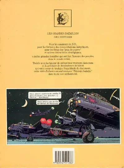 Verso de l'album Les Grandes batailles de l'histoire en BD Tome 5 Les batailles aériennes - Bataille d'Angleterre - Bombardements de l'Allemagne