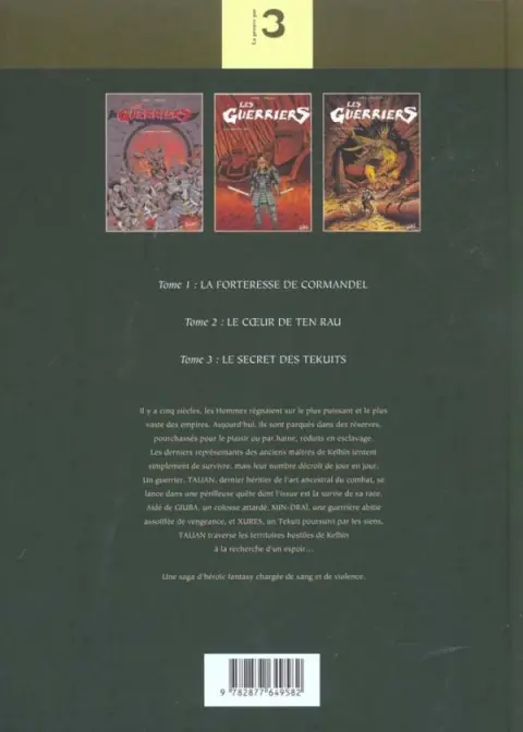 Verso de l'album Les Guerriers Tomes 1 à 3
