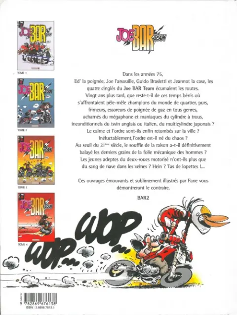 Verso de l'album Joe Bar Team Tome 4