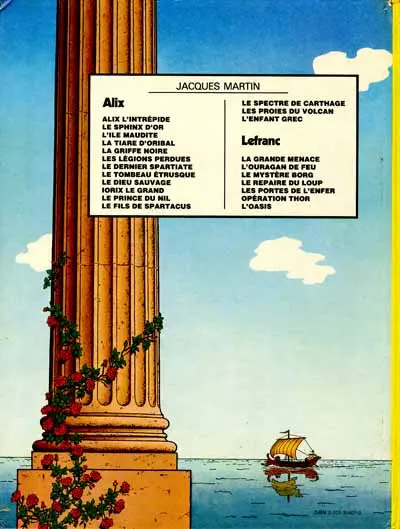 Verso de l'album Lefranc Tome 7 L'oasis