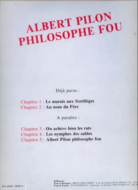 Verso de l'album Albert Pilon philosophe fou Tome 2 Au nom du père