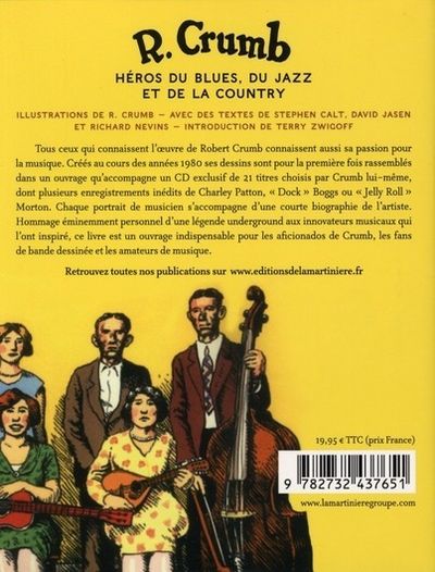 Verso de l'album R. Crumb - Héros du blues, du jazz et de la country